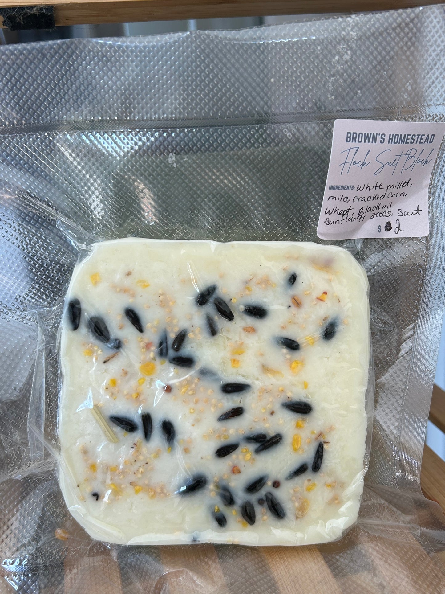 Flock suet block