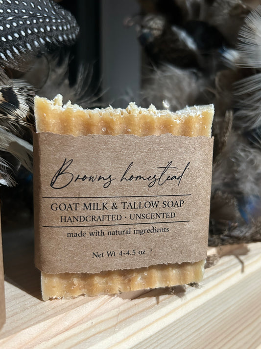 Goat milk tallow unscented soap
