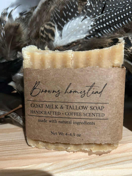 Goat milk and tallow coffee scented soap